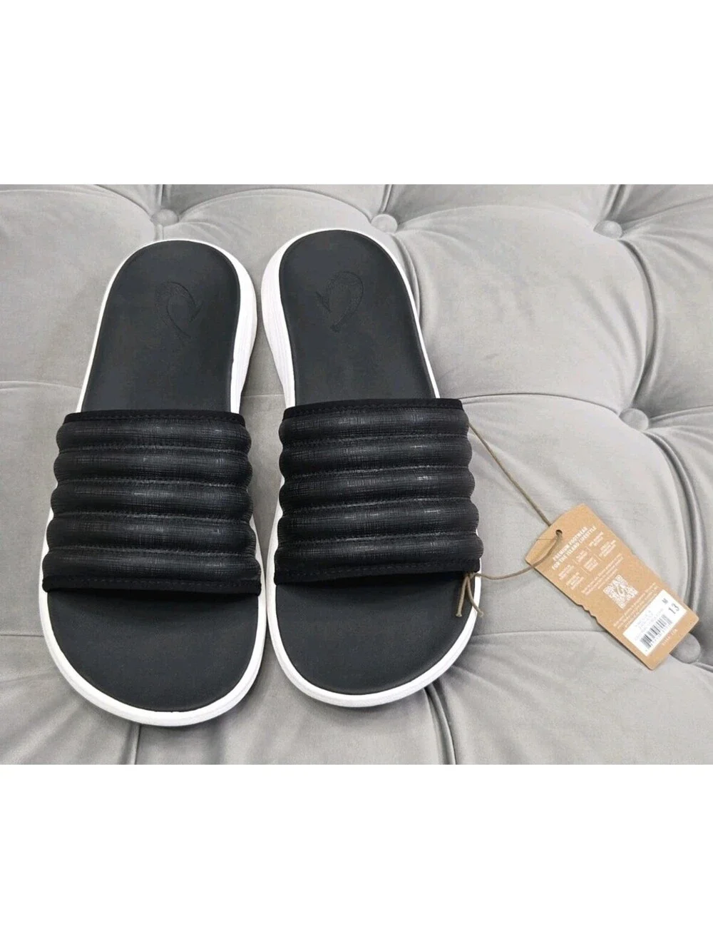 OluKai Komo Slide Black Waterproof Comfort Sandals Flats Mens Shoes 13 New $99